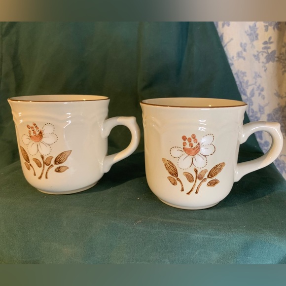 VTG Set of 4 Japan Hearthside Mayblossom Brown Cumberland Stoneware Tea Cups - Picture 13 of 13